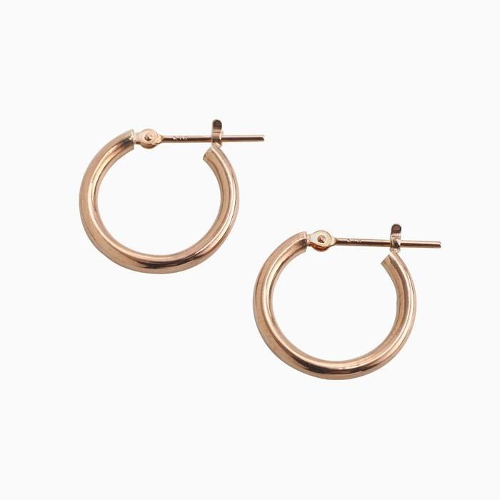 18金 K18 18k K18PG ピンクゴールド ピアス フープピアス 2.0mm 15mm