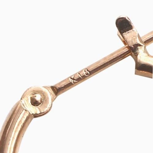 ＊きゃさりん＊18金【2×20mm 定番フープピアス】K18刻印入 新品！ k18 フープピアス ☆ 2×20mm フープ ピアス 18金刻印入り 2