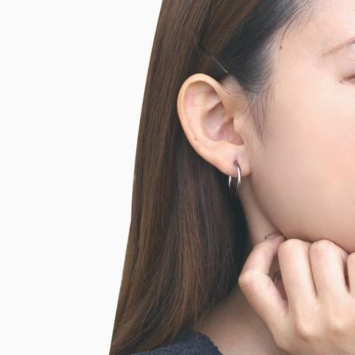 pt900ピアス　フープ　2×21mm プラチナ ピアス プラチナ シンプル PT Pt900 2連フープピアス風 地金