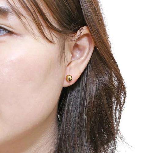 18金 K18 K18YG ピアス ボールピアス 小さめピアス 7mm玉 スタッド 