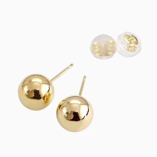 18金 K18 K18YG ピアス ボールピアス 小さめピアス 7mm玉 スタッド 