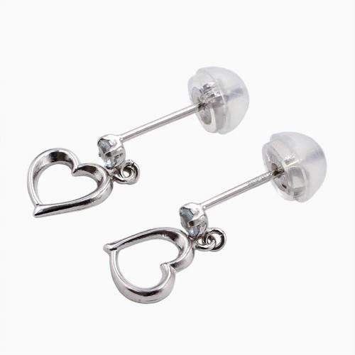 正規品 10金 K10 K10WG ホワイトゴールド アクアマリン ハート型 