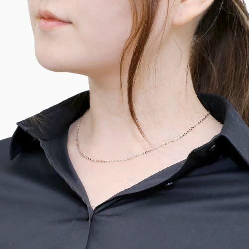 【セット商品】18K花モチーフネックレス・PT850プラチナネックレス 18金 K18 18k プラチナ Pt850 PLATINUM GOLD 3連 同寸 42cm 1.7g