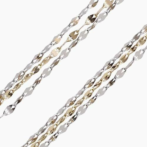 18金 K18 18k プラチナ Pt850 PLATINUM GOLD 3連 同寸 42cm 1.7g