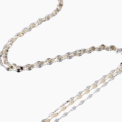 18金 K18 18k プラチナ Pt850 PLATINUM GOLD 3連 同寸 42cm 1.7g