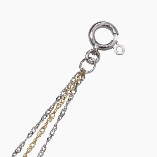 18金 K18 18k プラチナ Pt850 PLATINUM GOLD 3連 同寸 42cm 1.7g
