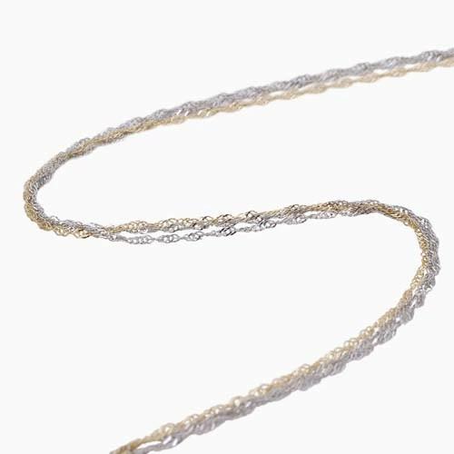 18金 K18 18k プラチナ Pt850 PLATINUM GOLD 3連 同寸 42cm 1.7g