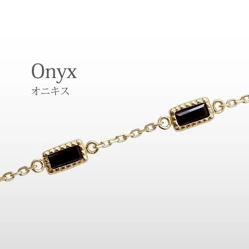 10金 K10 K10YG イエローゴールド オニキス 5石 天然石 パワーストーン