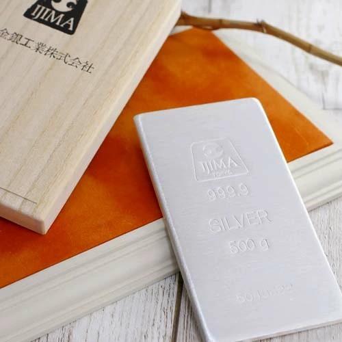 日本製 純銀 SILVER シルバー 999 1000 インゴット 開運 招福 500g 桐