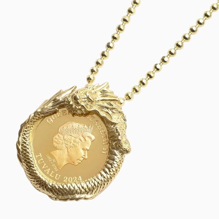 チェーン 干支 タツ 辰 リアル ドラゴン 龍 コインペンダント