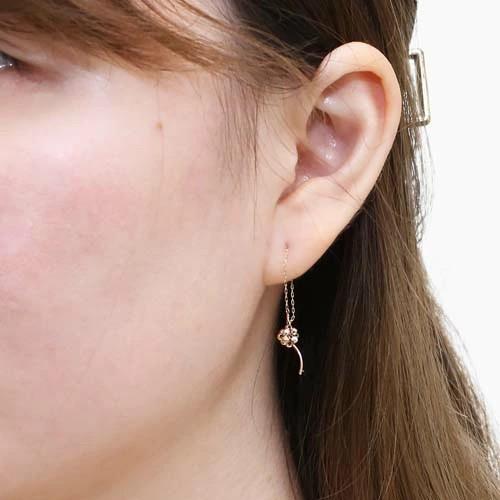 10金 K10 K10YG WG PG GOLD ゴールドピアス アメリカンタイプ チェーン