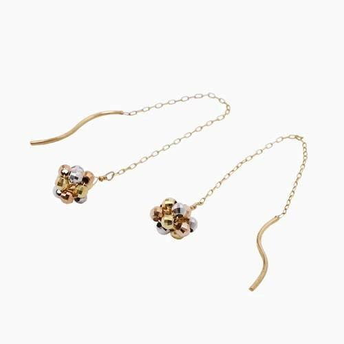 10金 K10 K10YG WG PG GOLD ゴールドピアス アメリカンタイプ チェーン