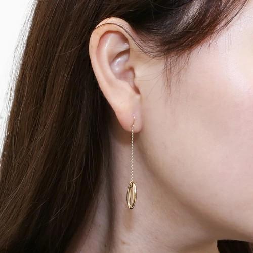 正規品10金 K10 10k ゴールド GOLD ピアス 地金 フック式 チェーン 