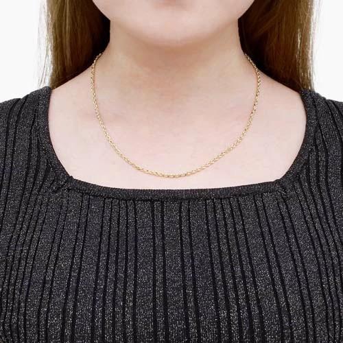 受注生産商品 イタリア製 18金 K18 18k GOLD ゴールド 中空 ホロー ロプチェーン 男女兼用 ペアアクセ ユニセックス メンズ レディース チェーン ネックレスの画像