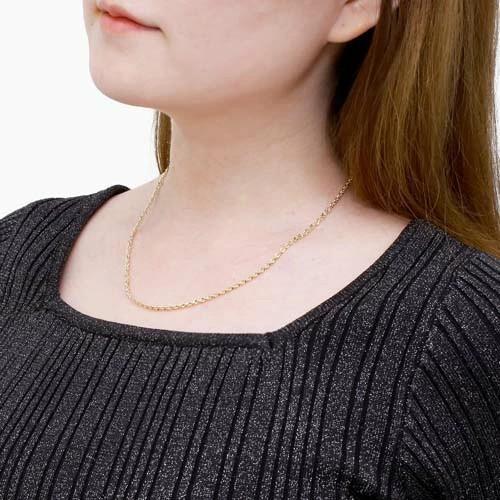 受注生産商品 イタリア製 18金 K18 18k GOLD ゴールド 中空 ホロー ロプチェーン 男女兼用 ペアアクセ ユニセックス メンズ レディース チェーン ネックレスの画像