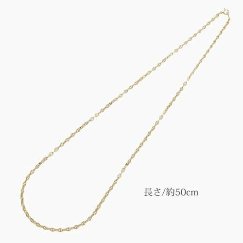 受注生産商品 イタリア製 18金 K18 18k GOLD ゴールド 中空 ホロー ルーナ オーバル 男女兼用 ペアアクセ ユニセックス メンズ レディース チェーン ネックレスの画像