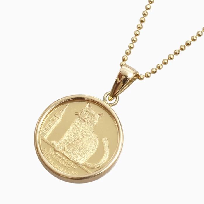 貴重、美品フェントン50年代頃コインドットBigベース高さ22.5cm K18イエローゴールド ネックレス 50cm | 高品質 金・プラチナ