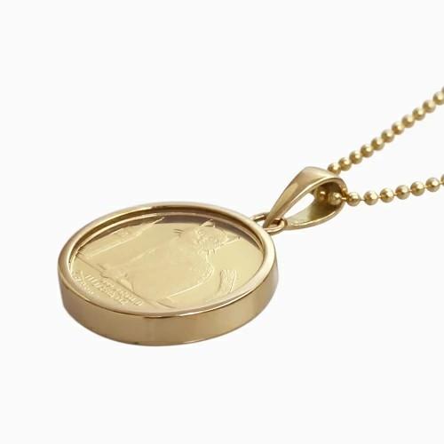 純金 K24 24金 ゴールド GOLD COIN コインペンダント 1/25オンス ネコ