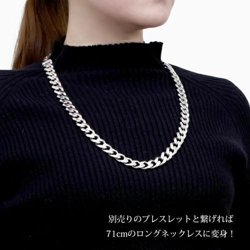国産 シルバー SILVER 925 銀無垢 2面カット キヘイ 喜平 ラウンド 12mm幅 50cm 145g カニカン 引輪式 男女兼用 メンズアクセサリー ネックレス チェーン 爆買の画像