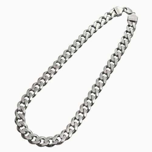 国産 シルバー SILVER 925 銀無垢 2面カット キヘイ 喜平 ラウンド 12mm幅 50cm 145g カニカン 引輪式 男女兼用 メンズアクセサリー ネックレス チェーン 爆買の画像