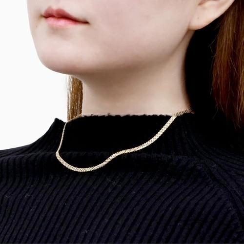 【受注生産品】イタリアンデザイン 18金 K18 18k GOLD ゴールド ネックレス アクセサリー ジュエリー 中空 キヘイ ビスマルク シンプル ユニセックス ペアアクセの画像