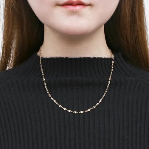 受注生産品 イタリアンデザイン 18金 K18 18k GOLD ゴールド 50cmネックレス 中空 マリーンマリーナ アンカーチェーン シンプル ユニセックス ペアアクセ ギフトの画像