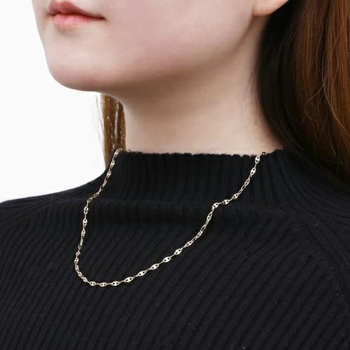 受注生産品 イタリアンデザイン 18金 K18 18k GOLD ゴールド 50cmネックレス 中空 マリーンマリーナ アンカーチェーン シンプル ユニセックス ペアアクセ ギフトの画像