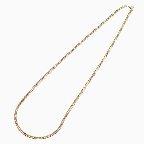 受注生産品 イタリアンデザイン 18金 K18 18k GOLD ゴールド 50cmネックレス 中空 ダブル喜平 キヘイ 男女兼用 日本製 シンプル ユニセックス ペアアクセ ギフトの画像