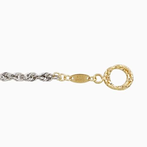 18金 K18 GOLD プラチナ Pt950 コンビ ツーカラーブレスレット 美しい