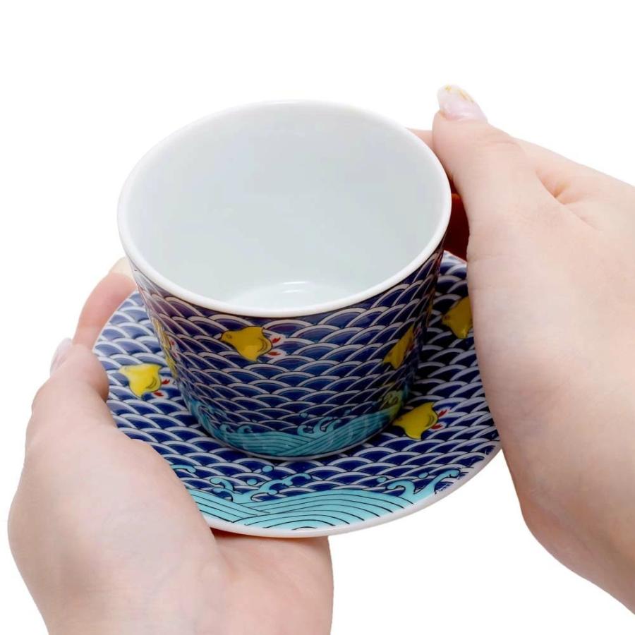 日本製 九谷焼 北陸伝統工芸 コップ ティーセット 縁起物 磁器