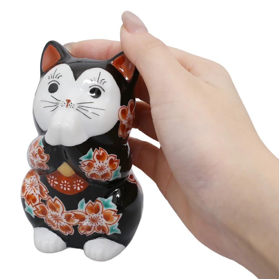 日本製 九谷焼 北陸伝統工芸 工芸品 招き猫/招猫 まねきねこ 3.8号 猫