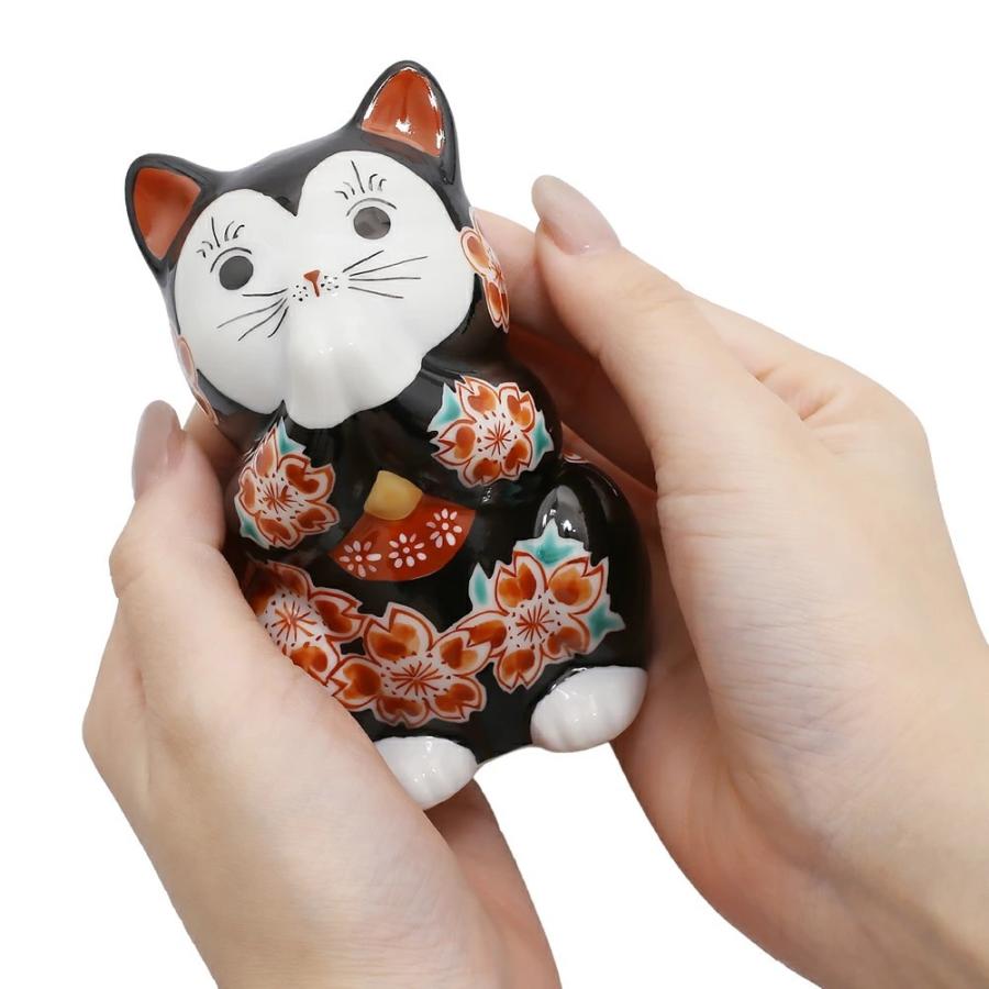日本製 九谷焼 北陸伝統工芸 工芸品 招き猫/招猫 まねきねこ 3.8号 猫