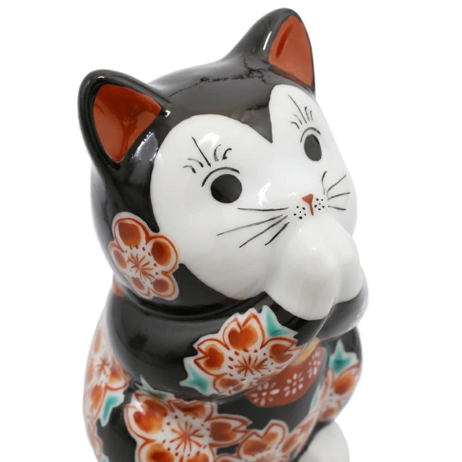日本製 九谷焼 北陸伝統工芸 工芸品 招き猫/招猫 まねきねこ 3.8号 猫