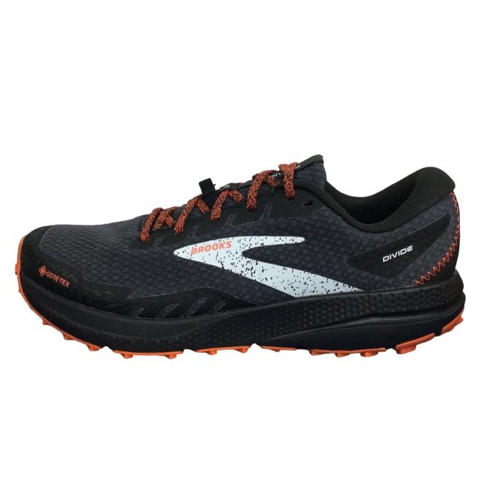 超人気商品!! BROOKS  ブルックス BMM4043 Divide4 GTX ディバイド4  ゴアテックス BLACK／FIRECRACKER／BLUE  メンズ スポーツ ランニングシューズ ジョギング｜walkingcity92｜02