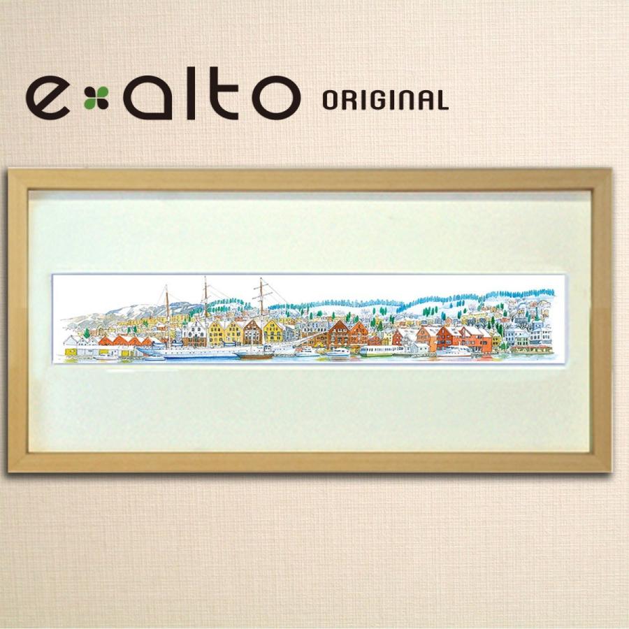 絵画 額縁付きキャンバスアート 風景画 アートフレーム イラストレーター 高橋宣孝 たかはしのぶたか 水彩画 イラスト 風景水彩画 北欧のイメージ Taka Su014 Wall Art 通販 Yahoo ショッピング