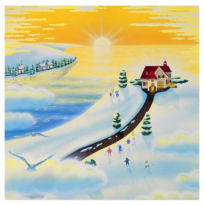 本物の 壁掛けアート アートパネル 高橋宣孝 風景画 雪の合間から見た雪景色のイラスト 風景画 イラストレーター レリーフ アート Lmcst Ac In