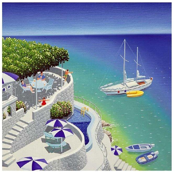 大注目 風景画 夏 海 イラスト ヨット アートパネル 壁掛け ファブリックパネル 絵画 絶対一番安い Smartcpns Com