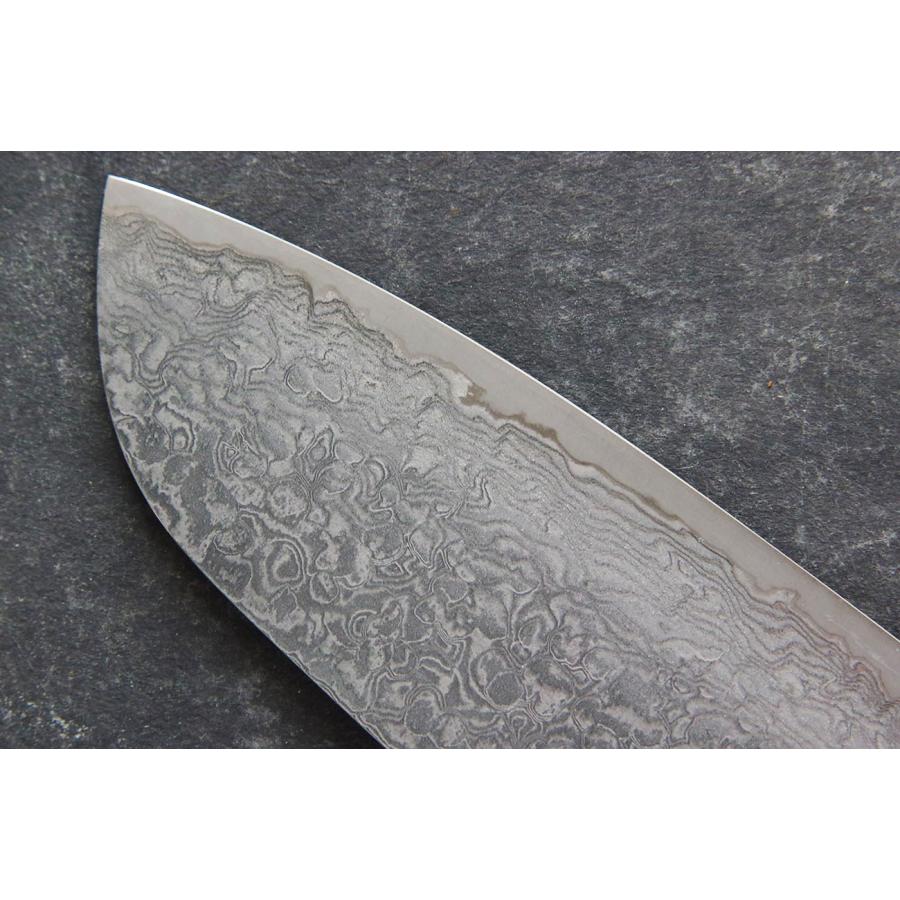 裕翠工房 / 粉末ハイスR2 ダマスカス 包丁 三徳 177mm ターコイズ