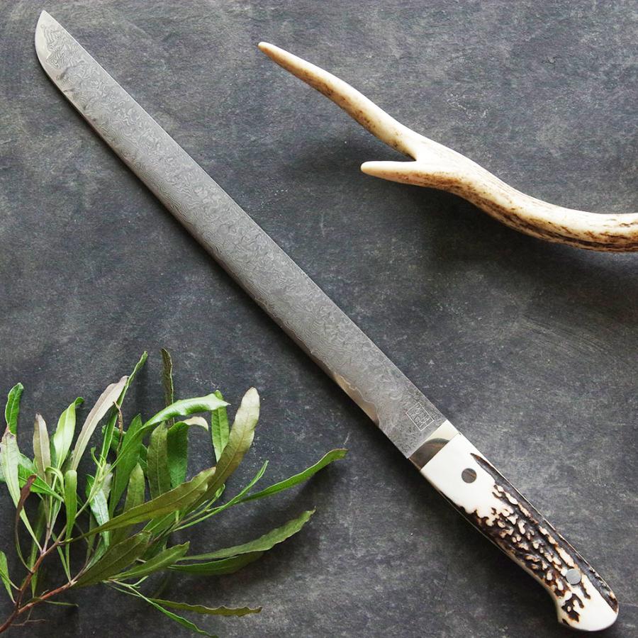 裕翠工房 / 粉末ハイスR2 ダマスカス 包丁 スライサー スタッグ  