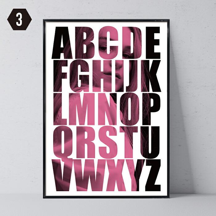 【フレーム付 アルファベット アートポスター 】 壁掛け  インテリア アートパネル アートフレーム 玄関 リビング 額付き 英語 文字 教育 |  | 03