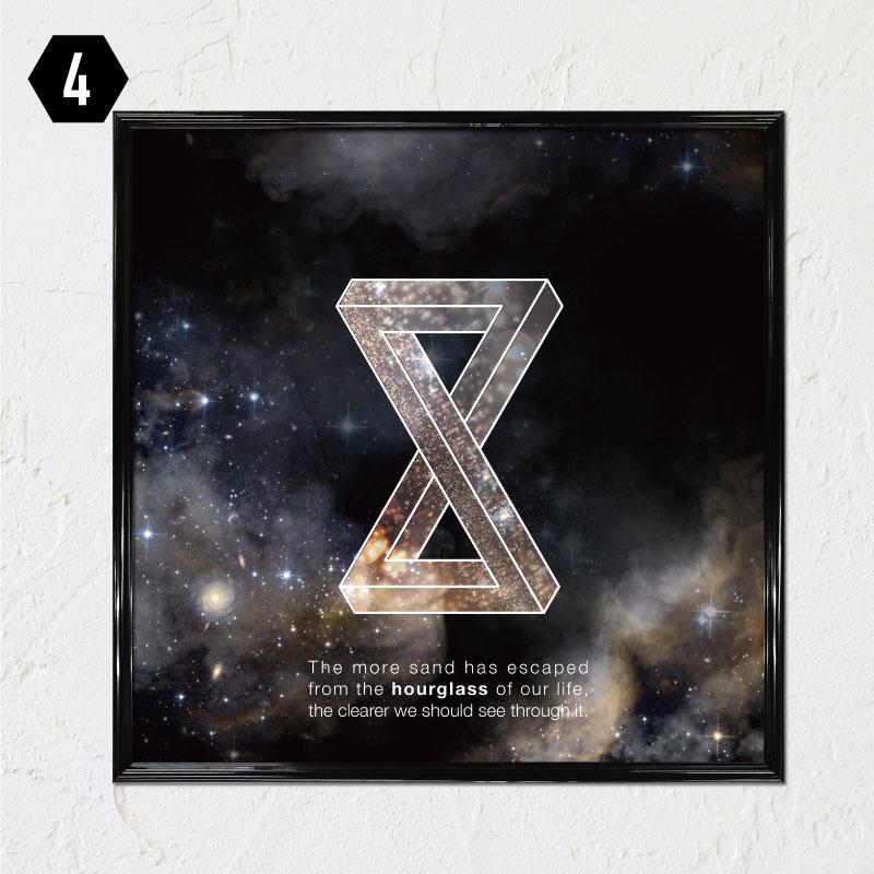 フレーム付 アートポスター 正方形 I-LLUSION 】 錯視 トリックアート 壁掛け 玄関 額付き 幾何学 図形 宇宙 抽象 スケッチ ...