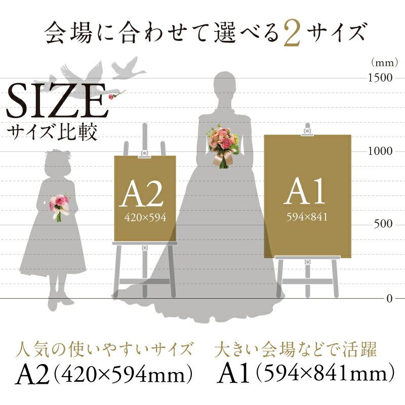 ウェルカムボード 結婚式 写真 フレーム付 A2 A1 大判 ポスター 名入れ