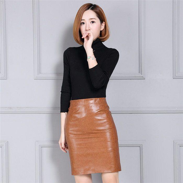 【中古品 】 スカート ミディアム丈革スカート ラムレザー タイトスカート 膝丈ペンシルスカート ラムレザースカート ハイウエスト 本革 皮スカート 羊革 ブラック 【WS1890500042】(11983円)