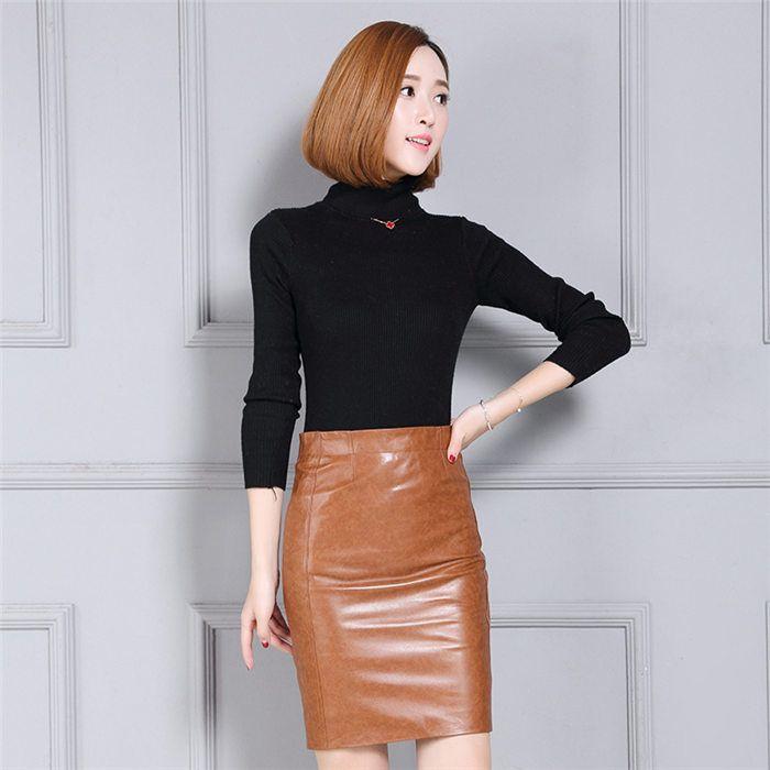 【中古品 】 スカート ミディアム丈革スカート ラムレザー タイトスカート 膝丈ペンシルスカート ラムレザースカート ハイウエスト 本革 皮スカート 羊革 ブラック 【WS1890500042】(11983円)