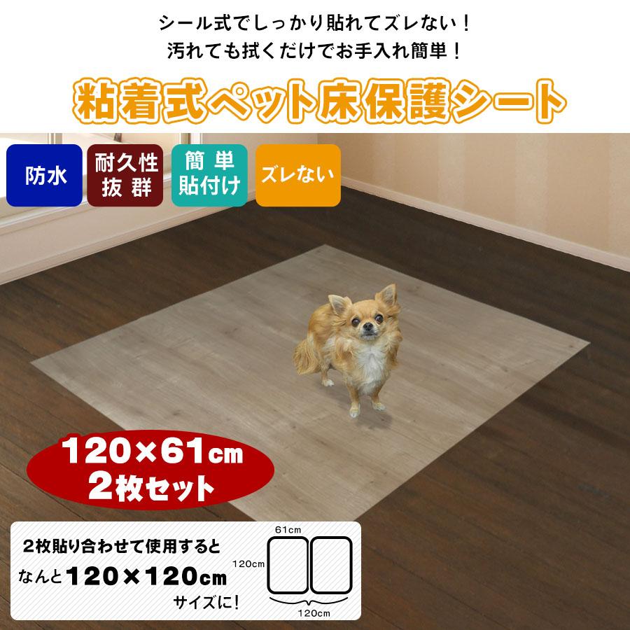 床保護シート ペットマット 1.2mx1.2m 木目シート 120×61cm 2枚セット おしゃれ 貼ってはがせる 粘着シート 犬 猫 うさぎ 防水 汚れ防止 お手入れ簡単 拭ける |  | 01