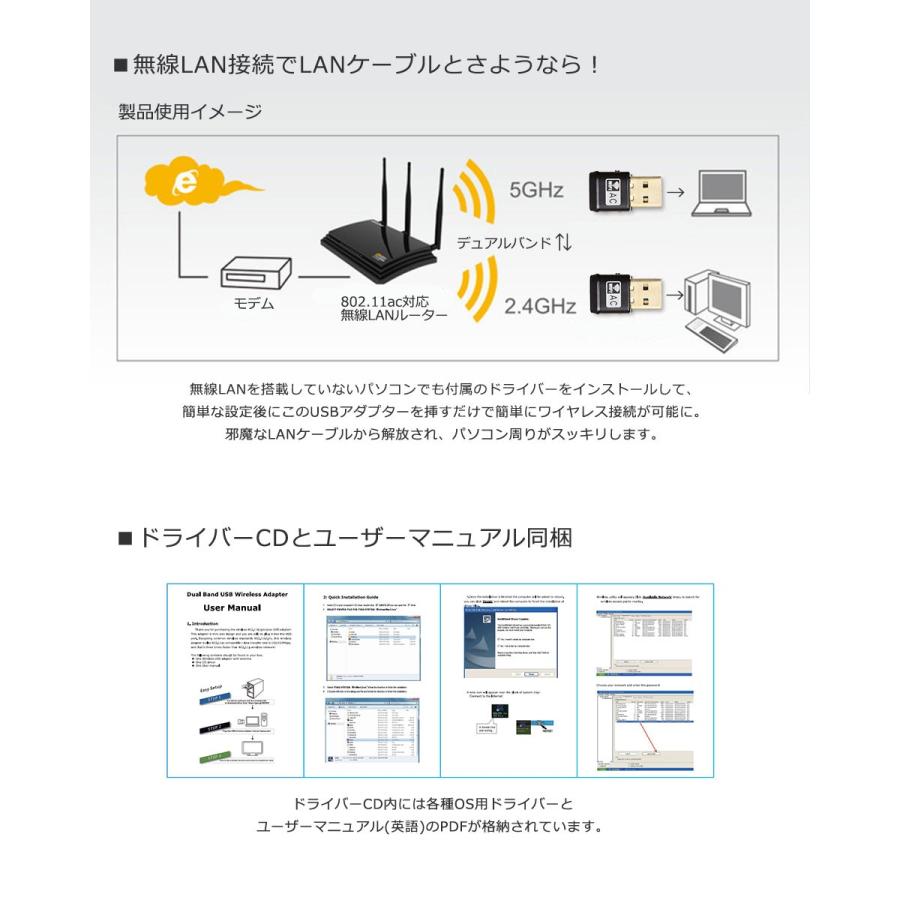 無線lan アダプター Usb Ac600 11ac 小型 高速 Wifi デュアルバンド Windows Xp Vista 7 8 10 Mac Linux Y1 Cas 240 ウォールステッカー本舗 通販 Yahoo ショッピング