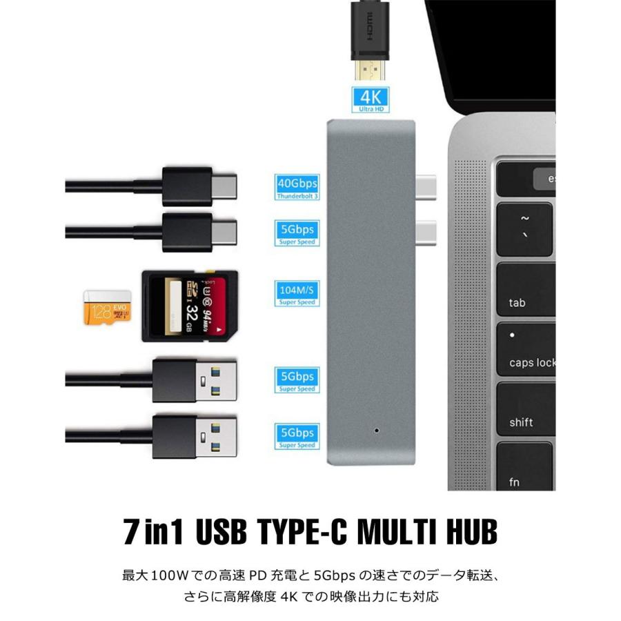 usb-c ハブ 7in1 USB Type-c ハブ LAN USBハブ マルチハブ カードリーダー マルチポートアダプタ Type-C microSDカード USB3.0 4K HDMI 変換アダプタ 4K y4｜wallstickershop｜05