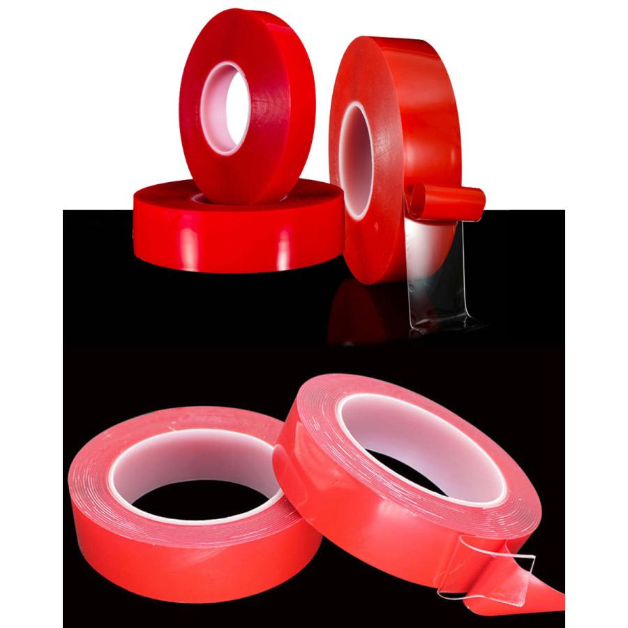 テープ両面テープ クリア 長さ1m幅3cm厚さ2mm 両面テープ 超強力 はがせる 防水 屋外 強力 透明 クリア 幅 3cm 長さ