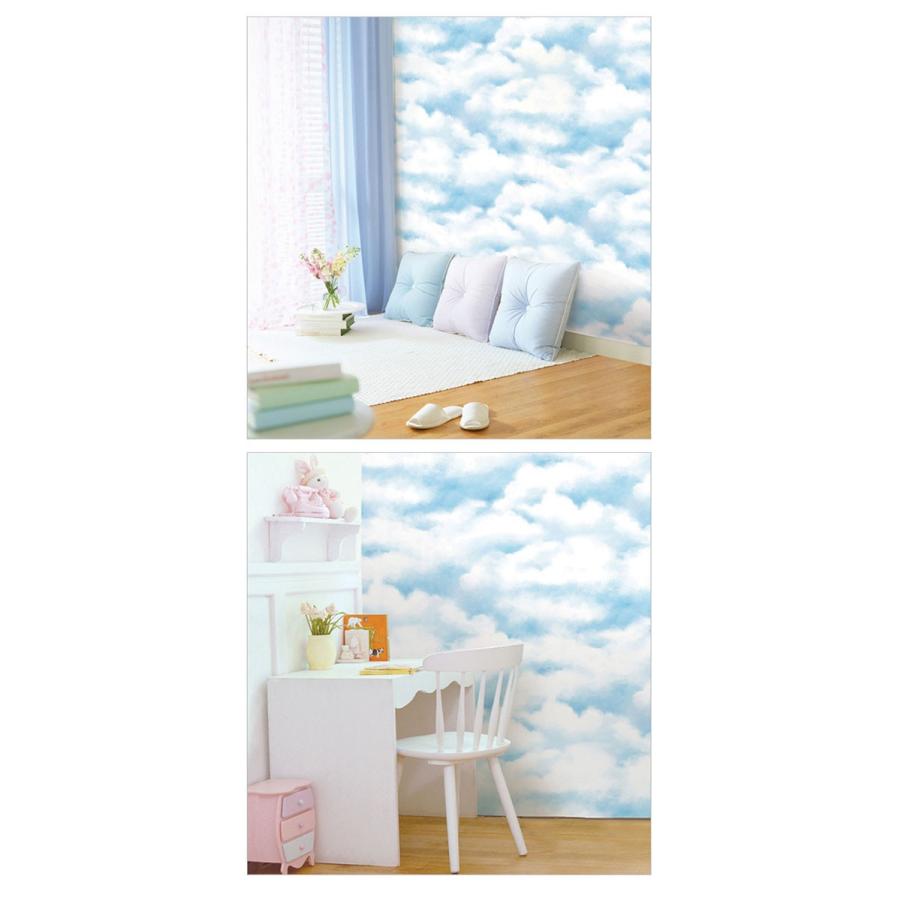 壁紙シール はがせる Diy 張り替え シート お得な6mセット のり付き 壁用 北欧 おしゃれ かわいい 空 クラウド わた雲 リフォーム 輸入壁紙 Dps 068set06 ウォールステッカー本舗 通販 Yahoo ショッピング