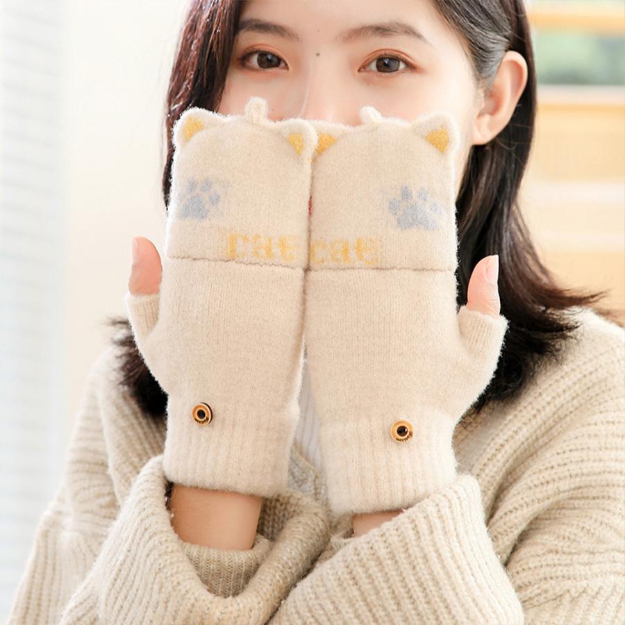 手袋 キッズ ミトン 女の子 男の子 親子手袋 防寒 ジュニア ネコ 猫 